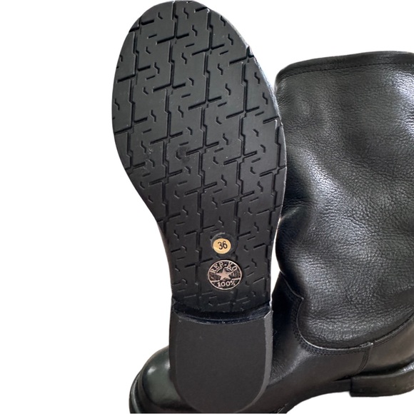 NEW Italian Leather Moto Boot Black Size 36 *fits like a size 5 - Picture 3 of 5